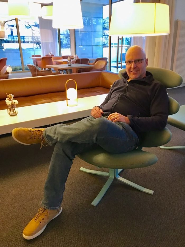 Markku osallistumassa Euroopan Klubitalojen seminaarissa Aalborgissa, Tanskassa 2018.