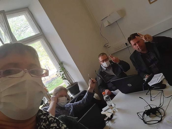 Ossi-tutkimushankkeen porukkaa: Outi Hietala, Jussi Haatainen, Antti Pitkänen ja Sauli Savela.